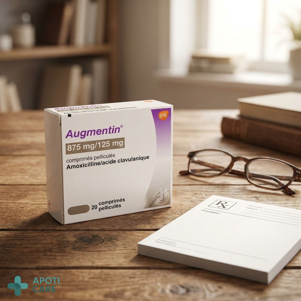 Close up of a prescription notepad and a pair of glasses on a wooden desk, symbolizing professional medical consultation, soft natural lighting