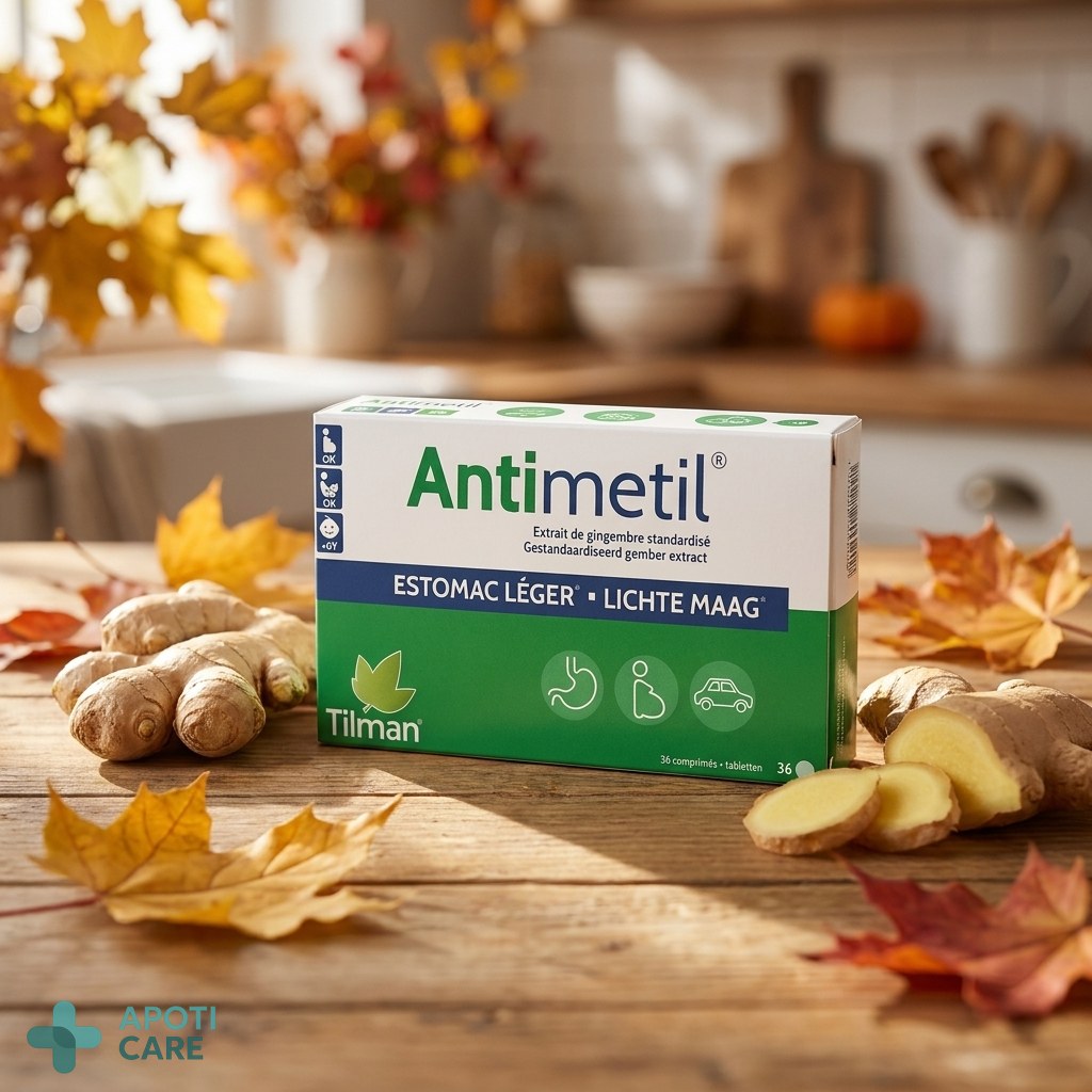 Close up of fresh ginger root on a wooden kitchen table with autumn leaves in the blurred background, high quality photography.