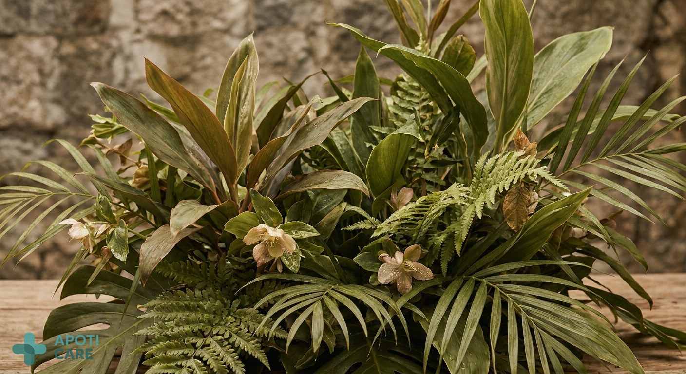 Detailed close-up of lush tropical vegetation, highlighting the beauty but also the density of the environment where protection is needed