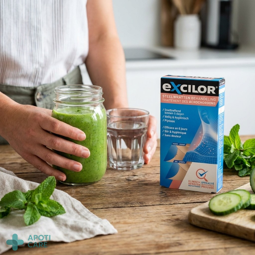 Close-up of hands holding a fresh green smoothie and a glass of water, symbolizing spring vitality and sensory nutrition