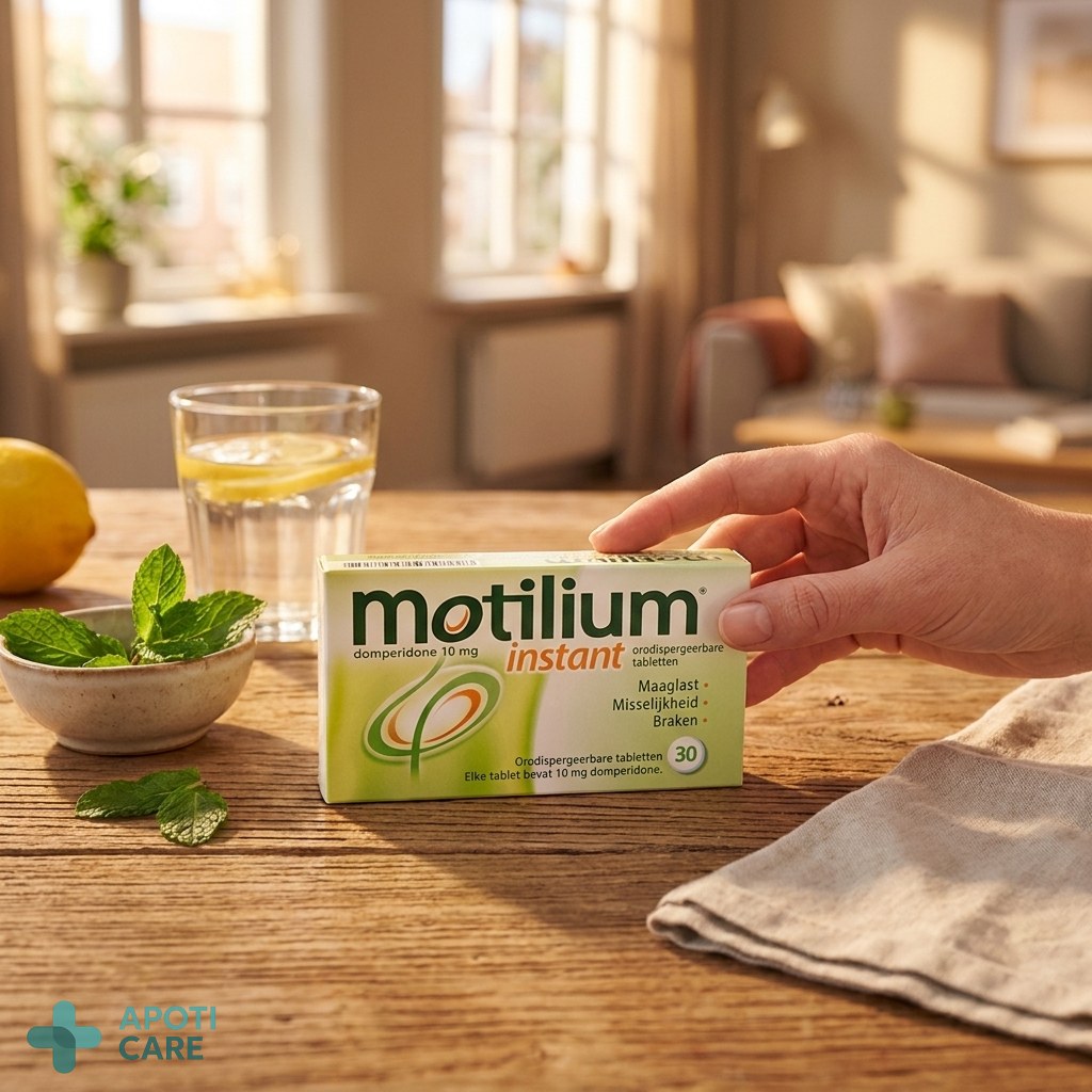 Close-up of a hand holding a small blister pack of melting tablets, blurred background of a summer evening, professional and clean aesthetic