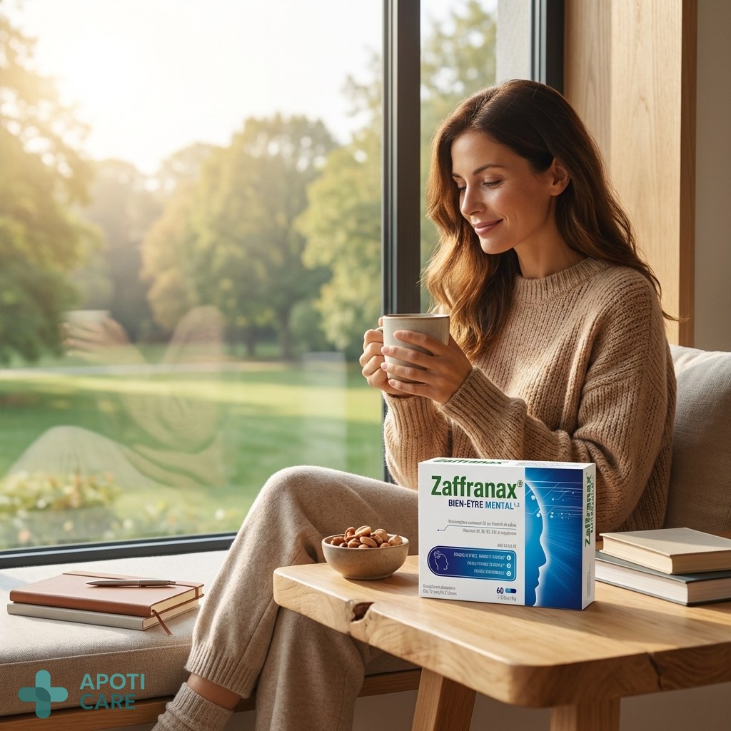 A calm person sitting by a large window with a view of a peaceful park, holding a ceramic mug, soft morning light, realistic photography style, serene atmosphere, no text, no logo.