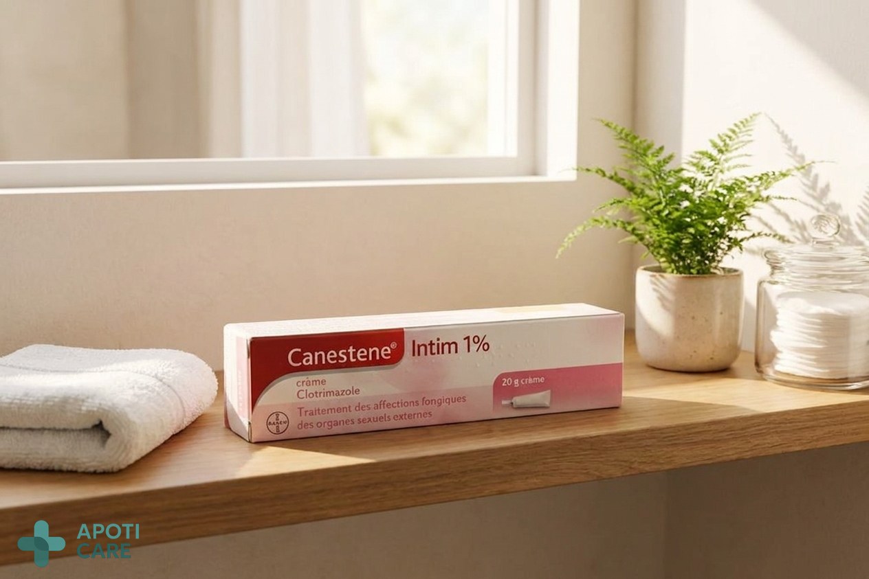 A clean, minimalist bathroom shelf with soft natural light, featuring a small tube of cream, a white towel, and a green plant in the background, professional and serene photography.