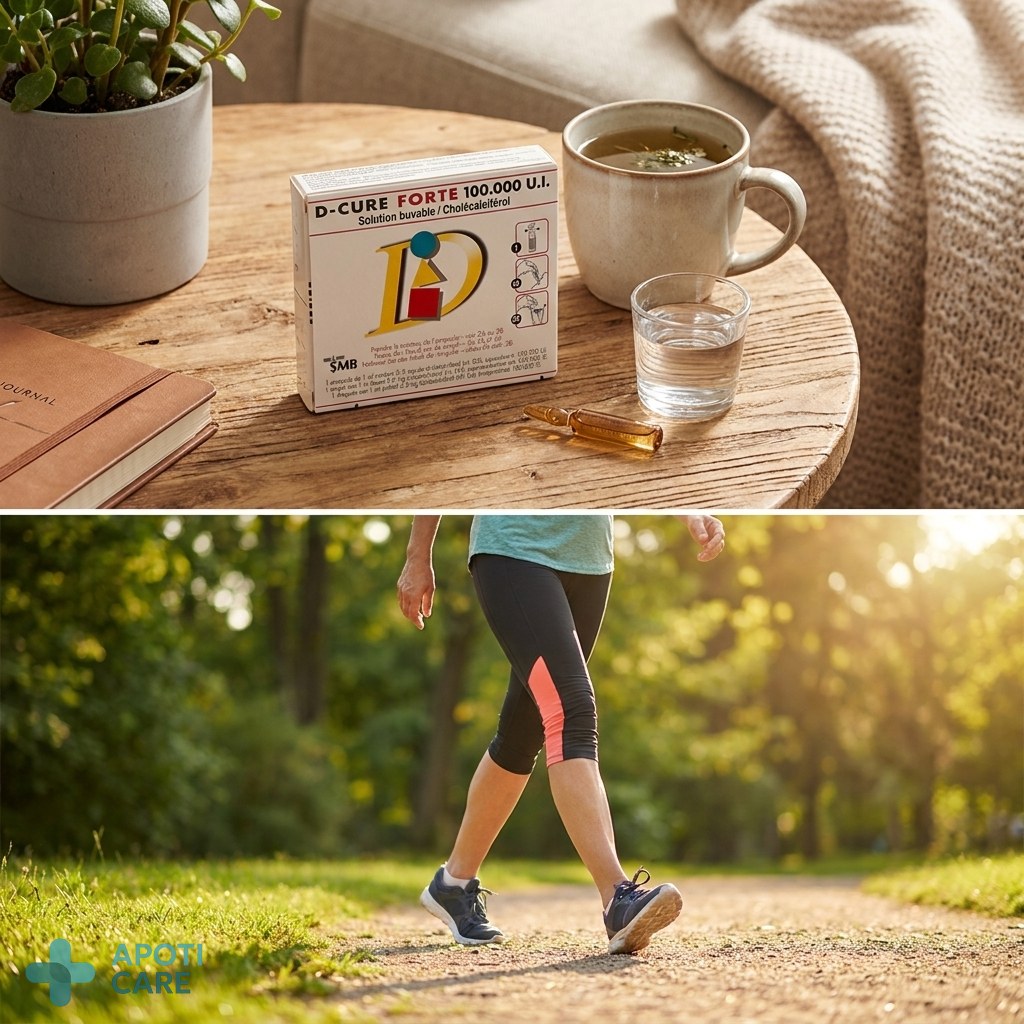 Realistic photography of an active 45-year-old person walking in a green park, focusing on the fluid movement of the legs and knees, natural daylight, professional health magazine style.