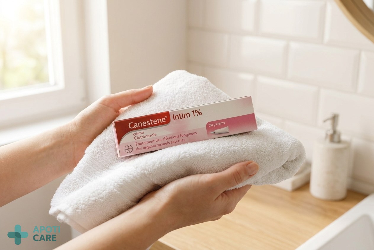 Close-up of a person's hands holding a soft cotton towel in a bright, clean bathroom setting, soft natural morning light, symbolizing hygiene and comfort, realistic photography style.