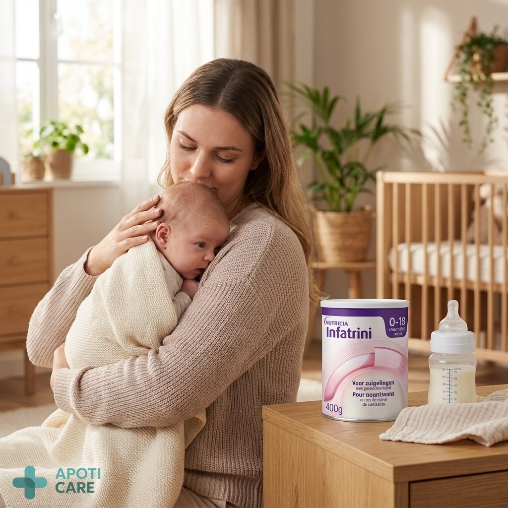 Realistic photography of a young mother gently burping her baby after a feeding session, soft natural morning light, peaceful domestic atmosphere, high quality.