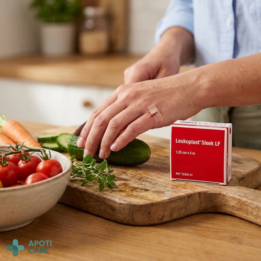 Close-up of a person's hands performing a delicate task like gardening or preparing vegetables, focusing on the skin's texture and the need for protection, realistic photography style, soft natural lighting.
