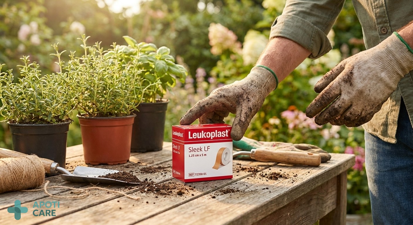 Realistic high-quality photography of a person's hands working in a garden, soft natural sunlight, focus on the texture of the skin and the interaction with soil and plants.