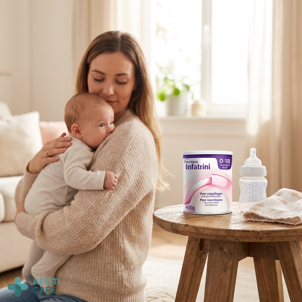 A realistic photography of a young mother or father gently holding a baby after feeding, soft natural light, domestic indoor setting, focusing on the peaceful interaction, high quality, no text.