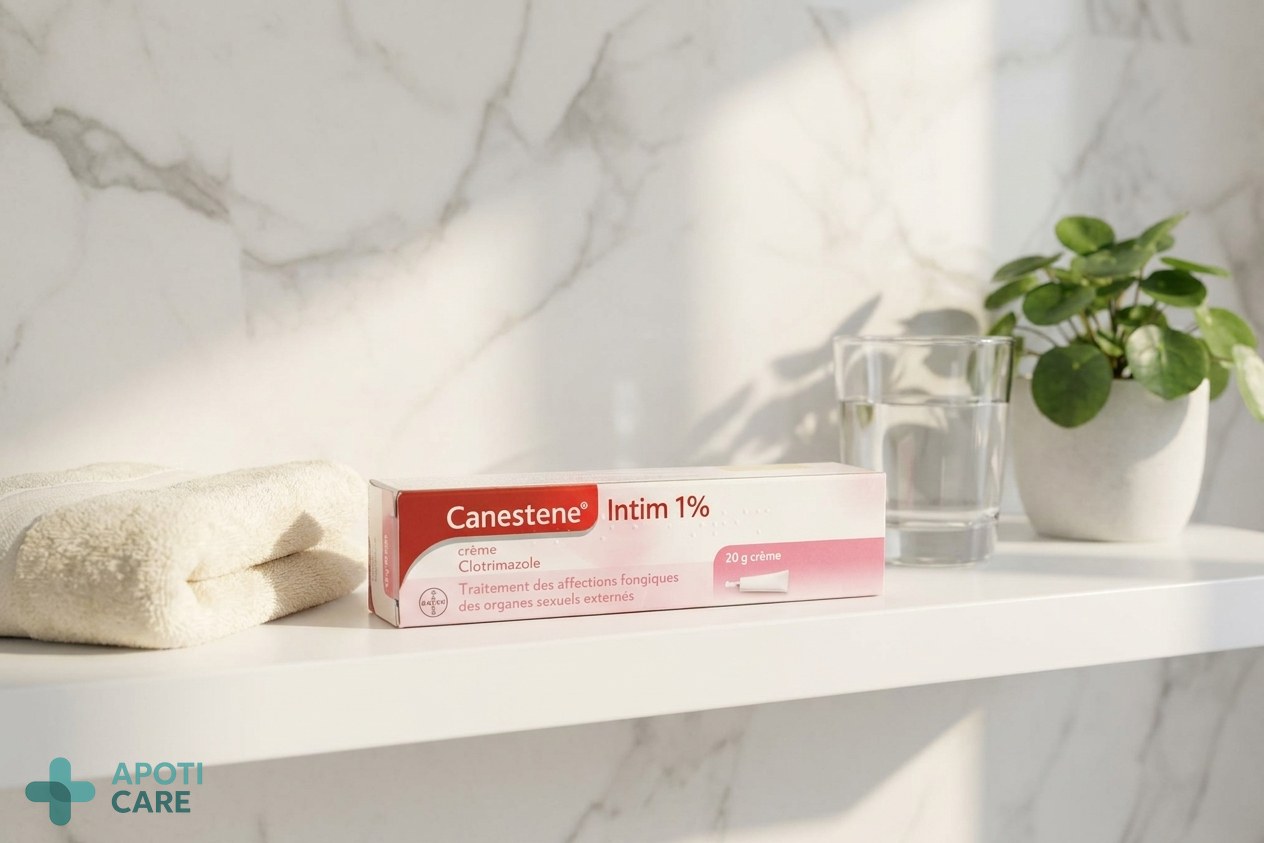 A clean, minimalist bathroom shelf with a soft cotton towel, a glass of water, and a small green plant, representing hygiene and serenity. Realistic photography style, soft natural lighting.