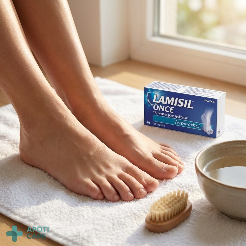 Close-up of clean, healthy feet resting on a soft white cotton towel, natural morning light, high-quality realistic photography.