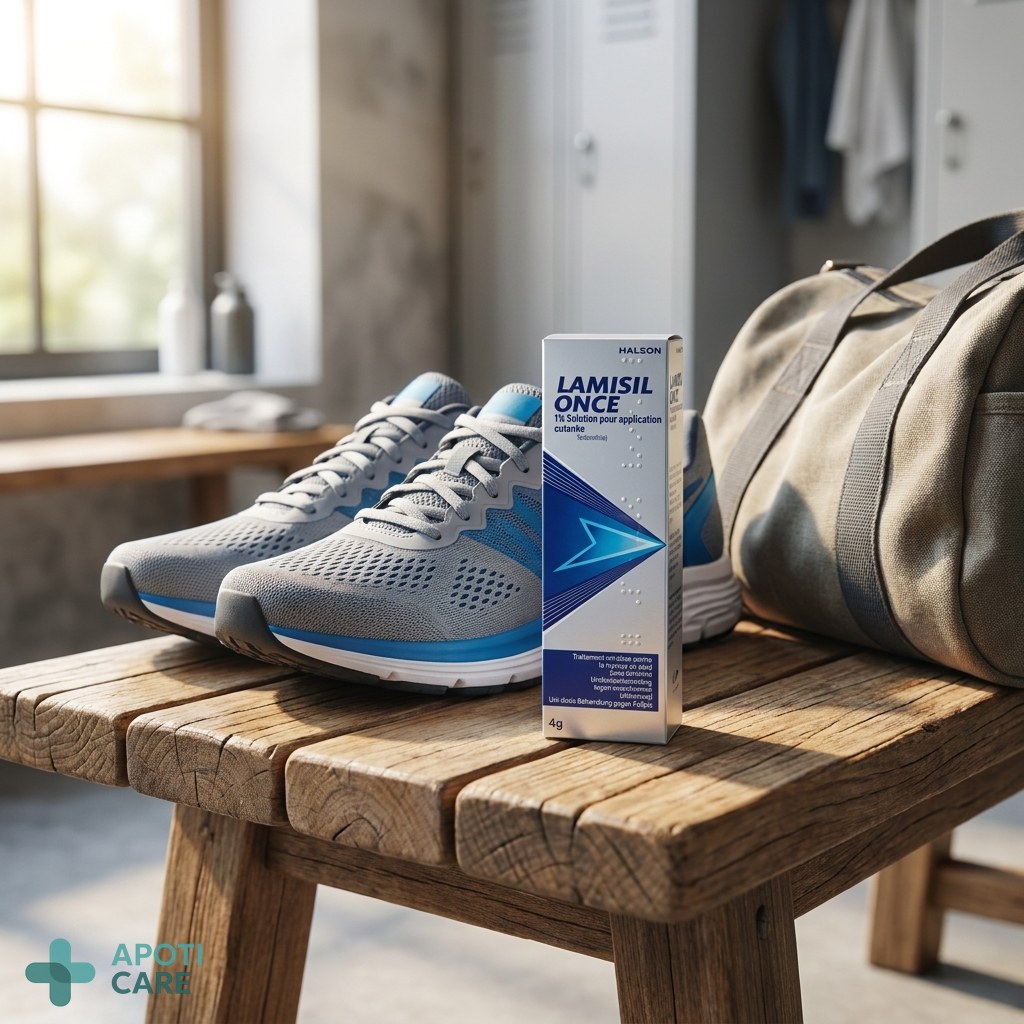 [A professional close-up of a pair of modern running shoes next to a gym bag on a wooden bench, focus on the texture of the fabric, natural morning light, realistic photography style, no text, no logo]